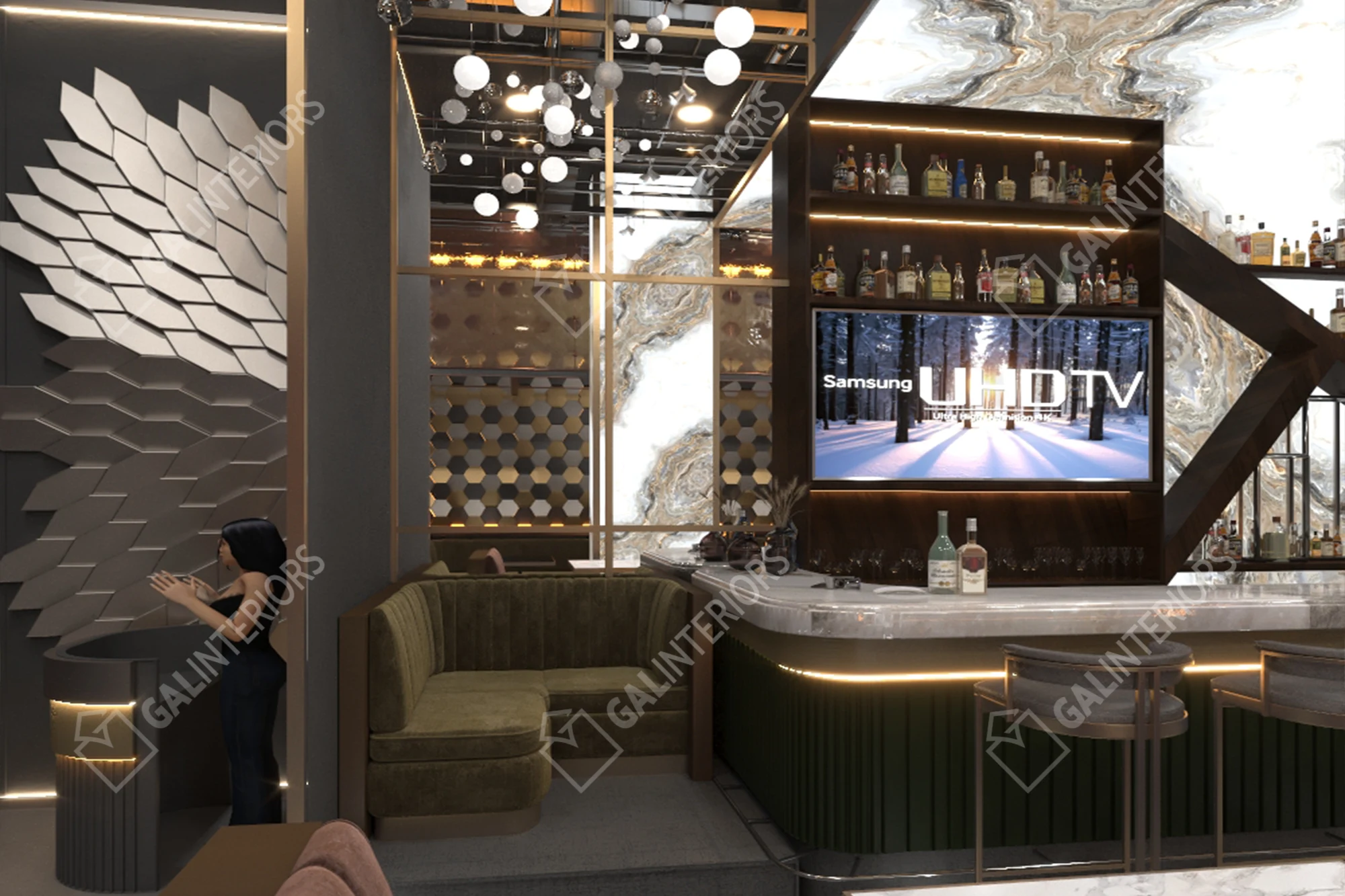 BLUE BUCKHEAD LOUNGE — Cafe & Restaurant Design by Gal Interiors, photo 23