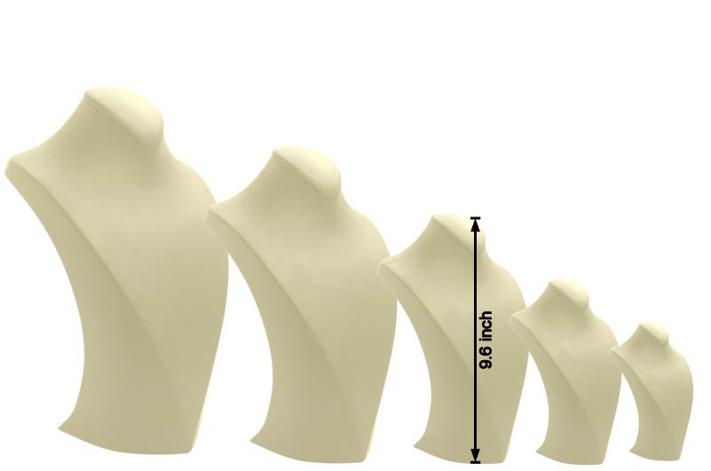 Кремовая подставка для ожерелий из искусственной кожи (Манхэттен, высота 9.6") 4