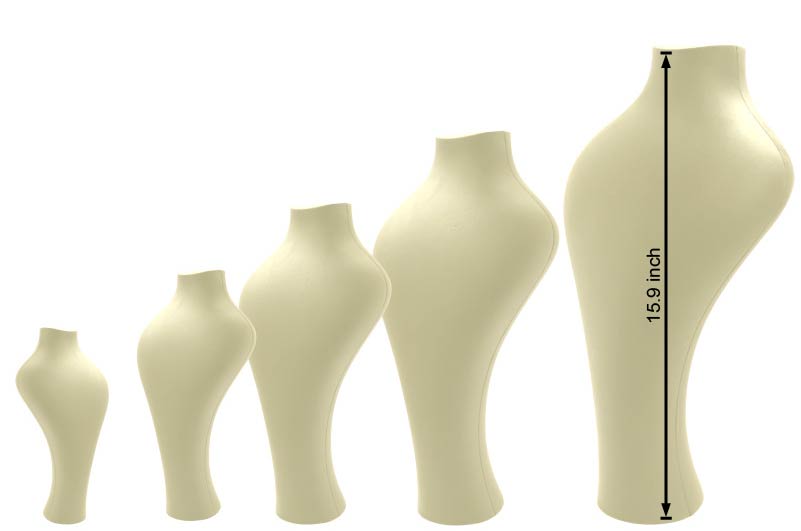 Leather Necklace Jewelry Display (Natalia H 15.9")