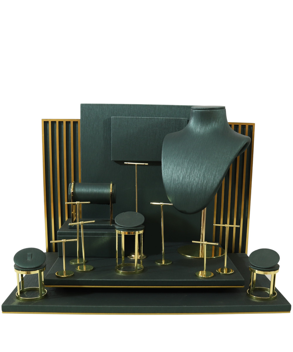 Green Grand 11-Piece Leatherette Jewelry Display Set