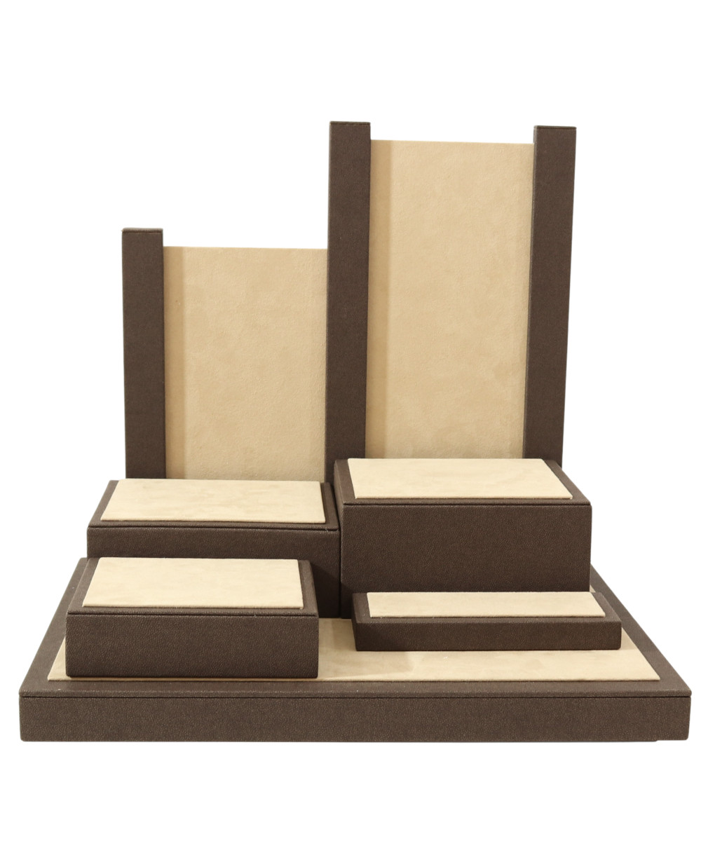 Коричневый — Классический комплект 14 предметов из искусственной кожи 2