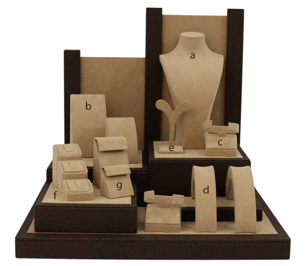 Коричневый — Классический комплект 14 предметов из искусственной кожи 3