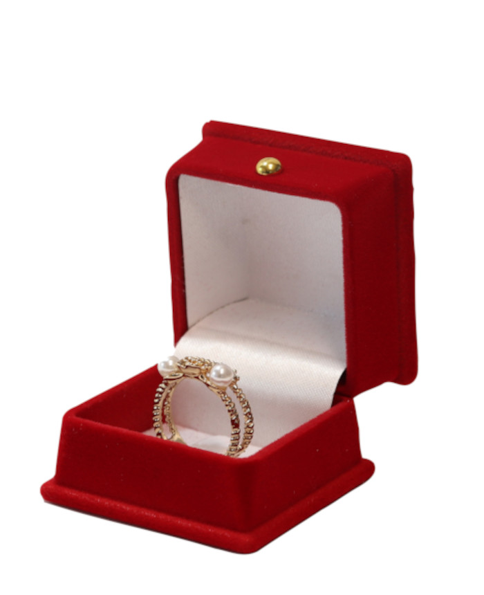 Classic red velvet ring box (48 pieces)