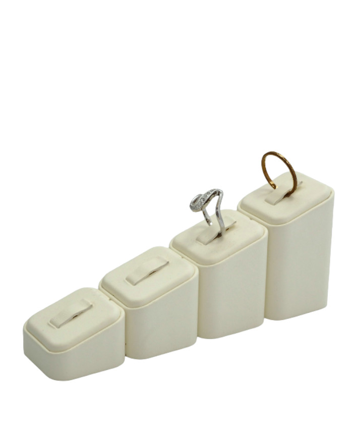 Four Cream Jewelry holder for 1 ring each