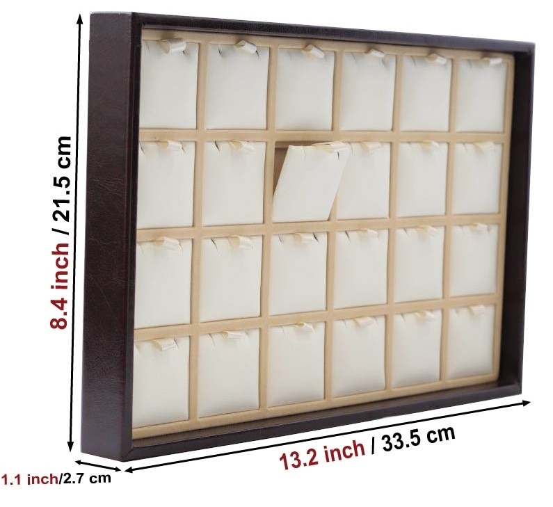 Черный кожаный лоток для демонстрации 24 кулонов или серег. 2