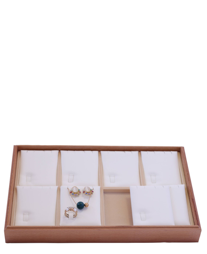 White Jewelry wooden tray for 8 sets