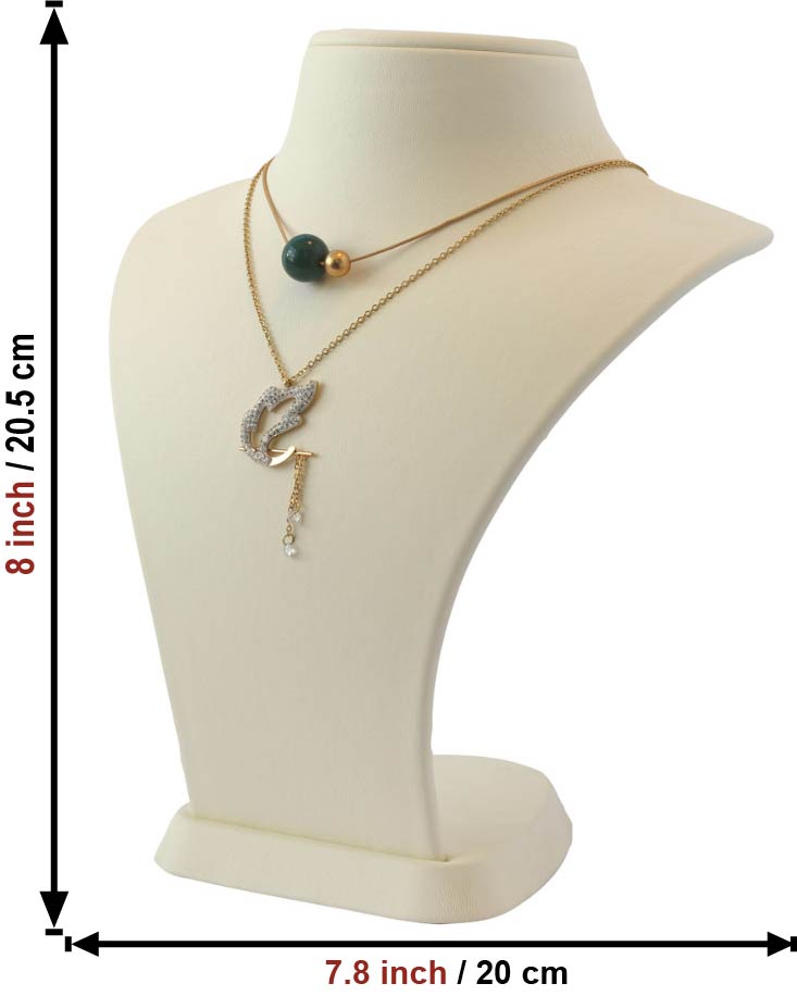 مايا - حامل عرض مجوهرات مانيكان للقلادات (ارتفاع 8 بوصة) 3