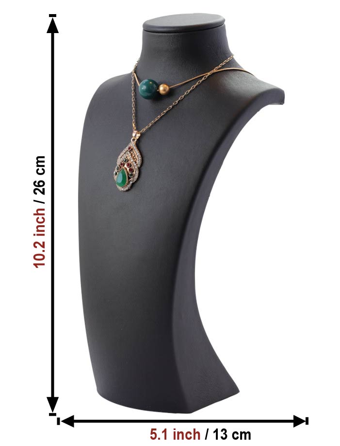 Melisa  jewelry display stand black leather necklace (H 10.2 inch) 4