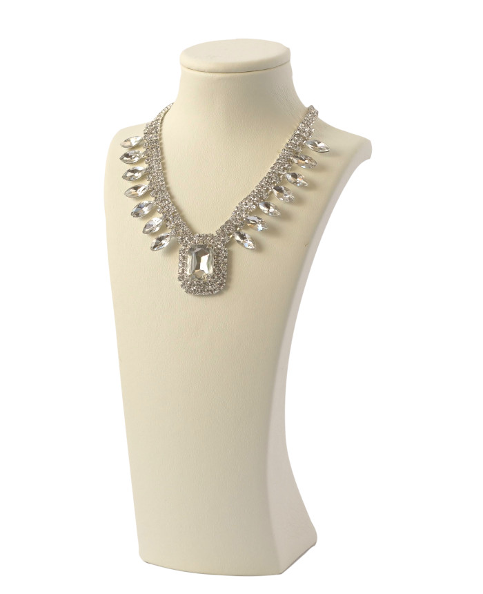 Melisa  jewelry display stand black leather necklace (H 10.2 inch) 8