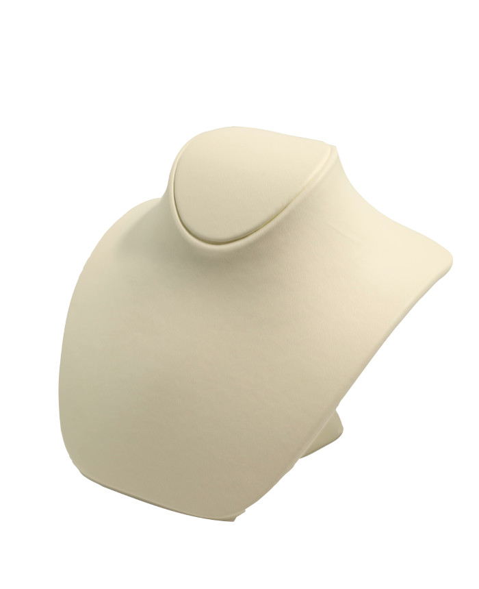 Кремовый манекен для демонстрации украшений с подставкой для кожаных ожерелий (высота 3.1 дюйма)