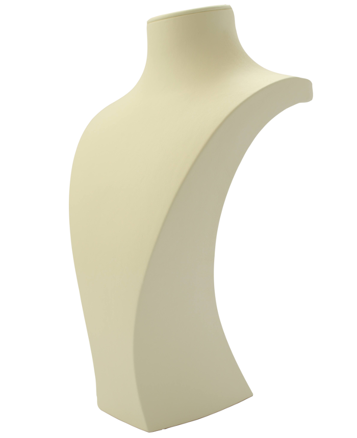 Манекен для демонстрации украшений: кремовая кожаная подставка для ожерелий (высота 10.6 дюйма) 2