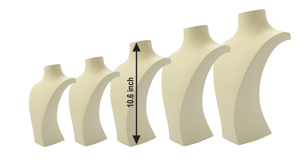 Манекен для демонстрации украшений: кремовая кожаная подставка для ожерелий (высота 10.6 дюйма) 6