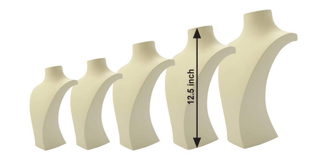 Бежевый манекен для демонстрации украшений: кожаная подставка для ожерелий (Termessos, высота 12.5 дюйма) 6