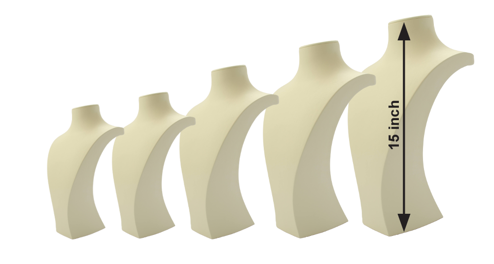 Jewelry Neck form display leatherette stand  (Termessos H 15 inch)