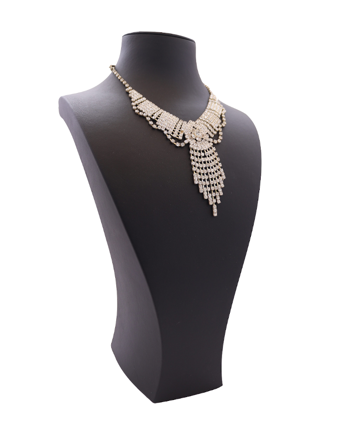 Черный кожаный манекен для демонстрации украшений, подставка для ожерелий (Termessos, высота 15 дюймов)