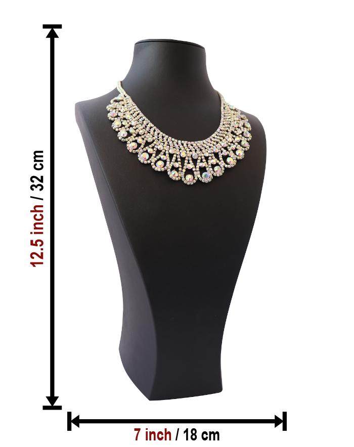 Термессос черный манекен для демонстрации украшений: кожаная подставка для ожерелий (высота 12.5 дюйма) 3