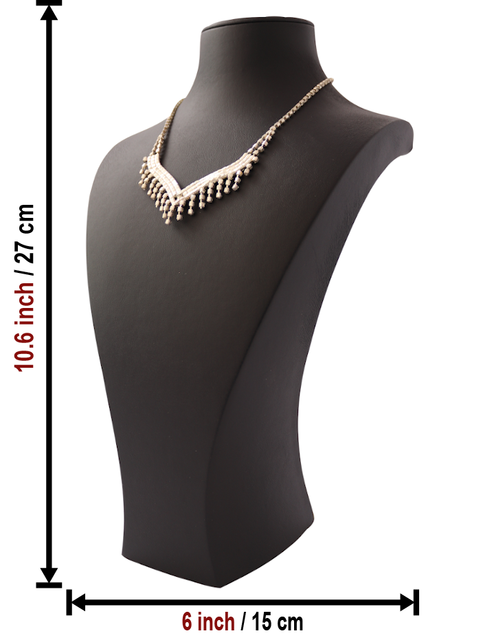 Termessos black jewelry display Mannequin Bust leather necklace stand (H 10.6 inch) 3