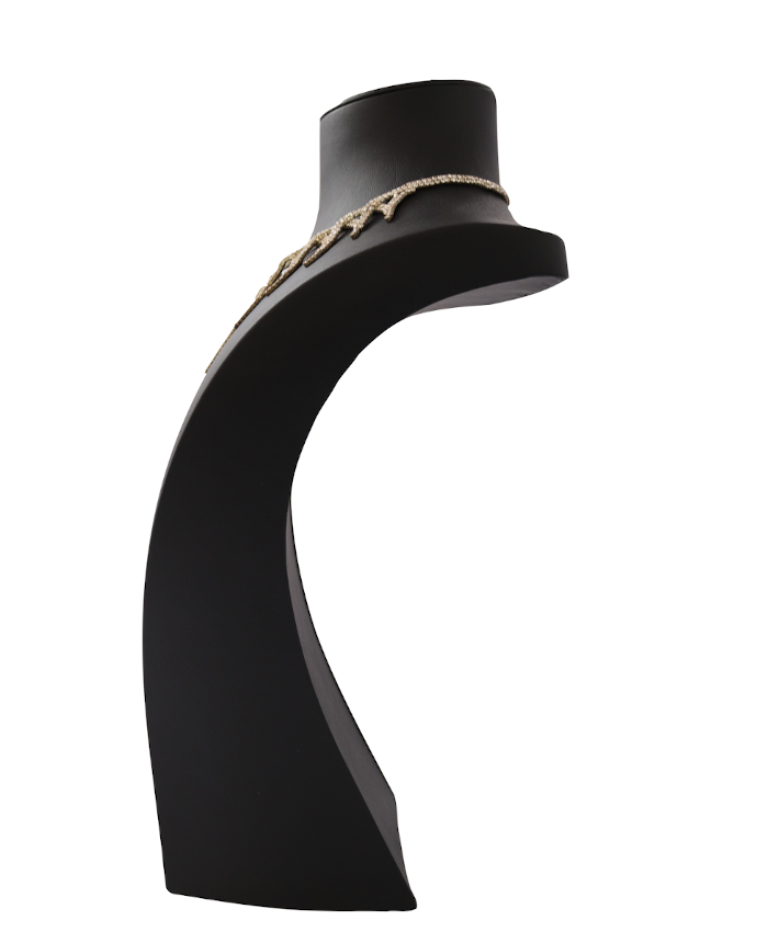 Termessos black jewelry display Mannequin Bust leather necklace stand (H 10.6 inch) 5