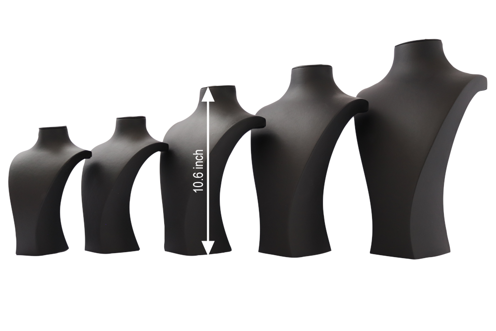 Termessos black jewelry display Mannequin Bust leather necklace stand (H 10.6 inch) 6