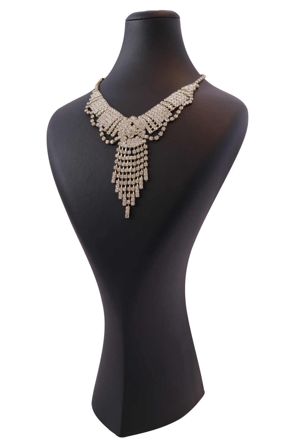 Копенгагенский кремовый манекен для демонстрации украшений: кожаная подставка для ожерелий (высота 16.53 дюйма) 5