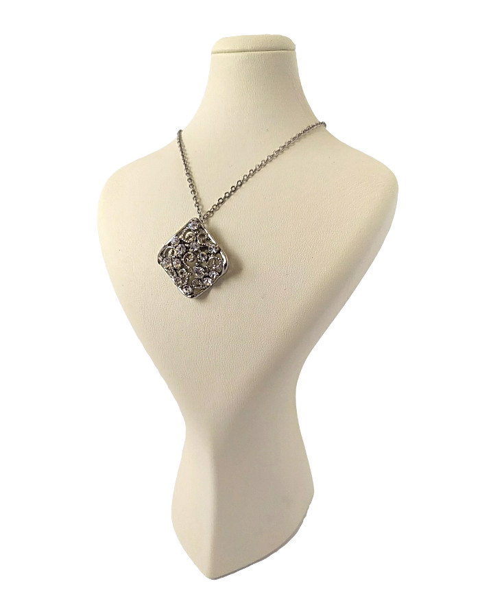 Копенгагенский кремовый манекен для демонстрации украшений: кожаная подставка для ожерелий (высота 11.4 дюйма)