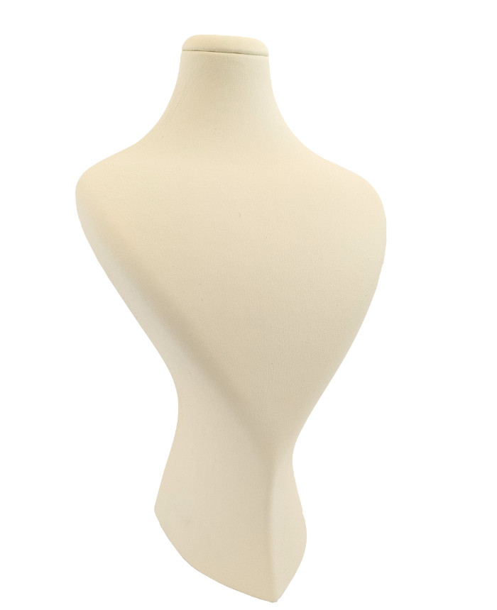 Копенгагенский кремовый манекен для демонстрации украшений: кожаная подставка для ожерелий (высота 9 дюймов)