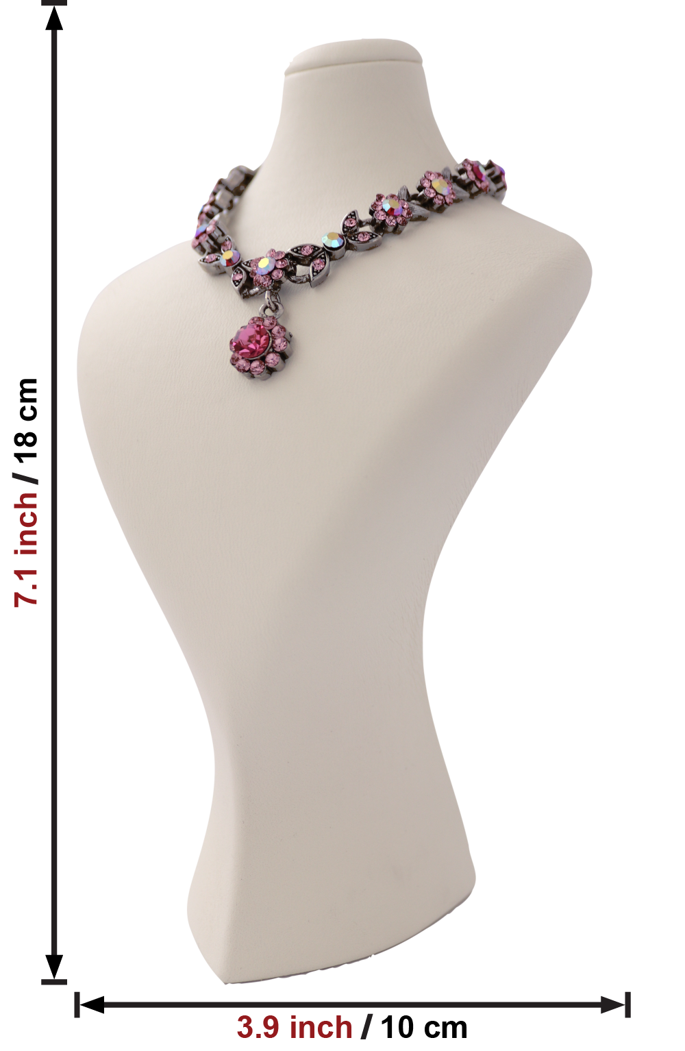 Копенгагенский кремовый манекен для демонстрации кожаных ожерелий (высота 7.1 дюйма) 2