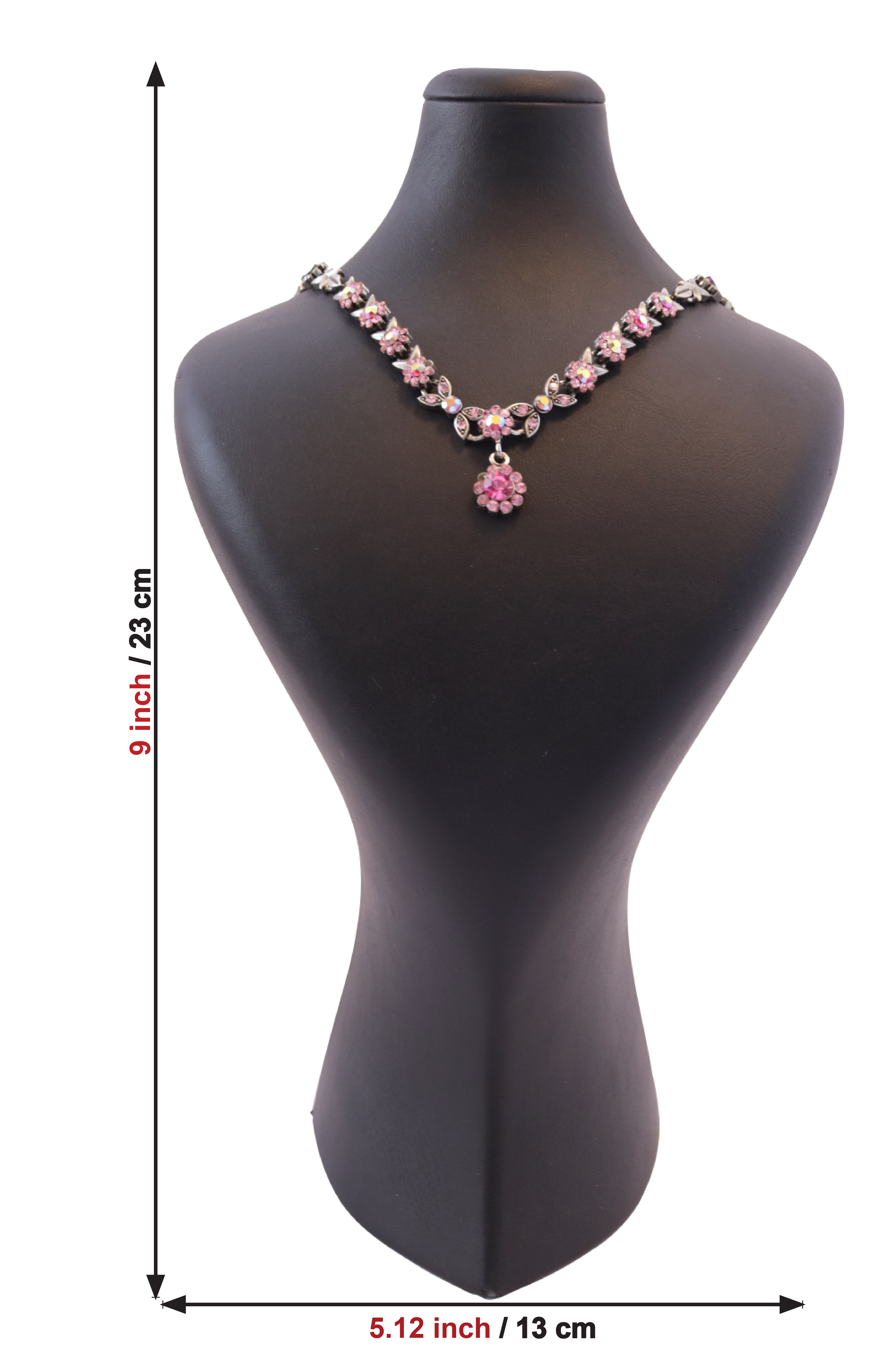 Copenhagen black jewelry display bust leather necklace stand (H 9 inch) 2