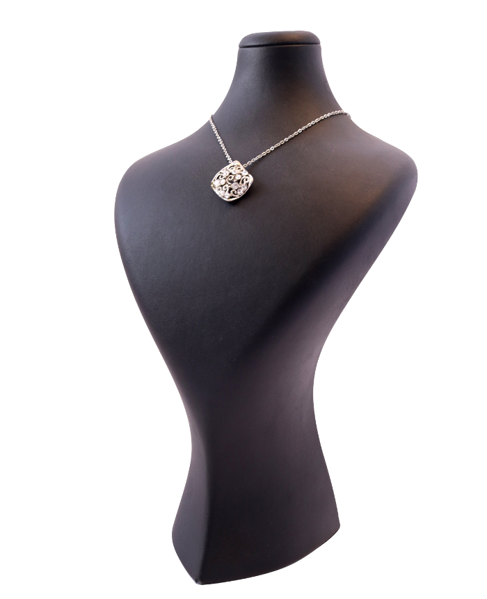 Копенгагенский черный манекен для демонстрации украшений: кожаная подставка для ожерелий (высота 11.4 дюйма)