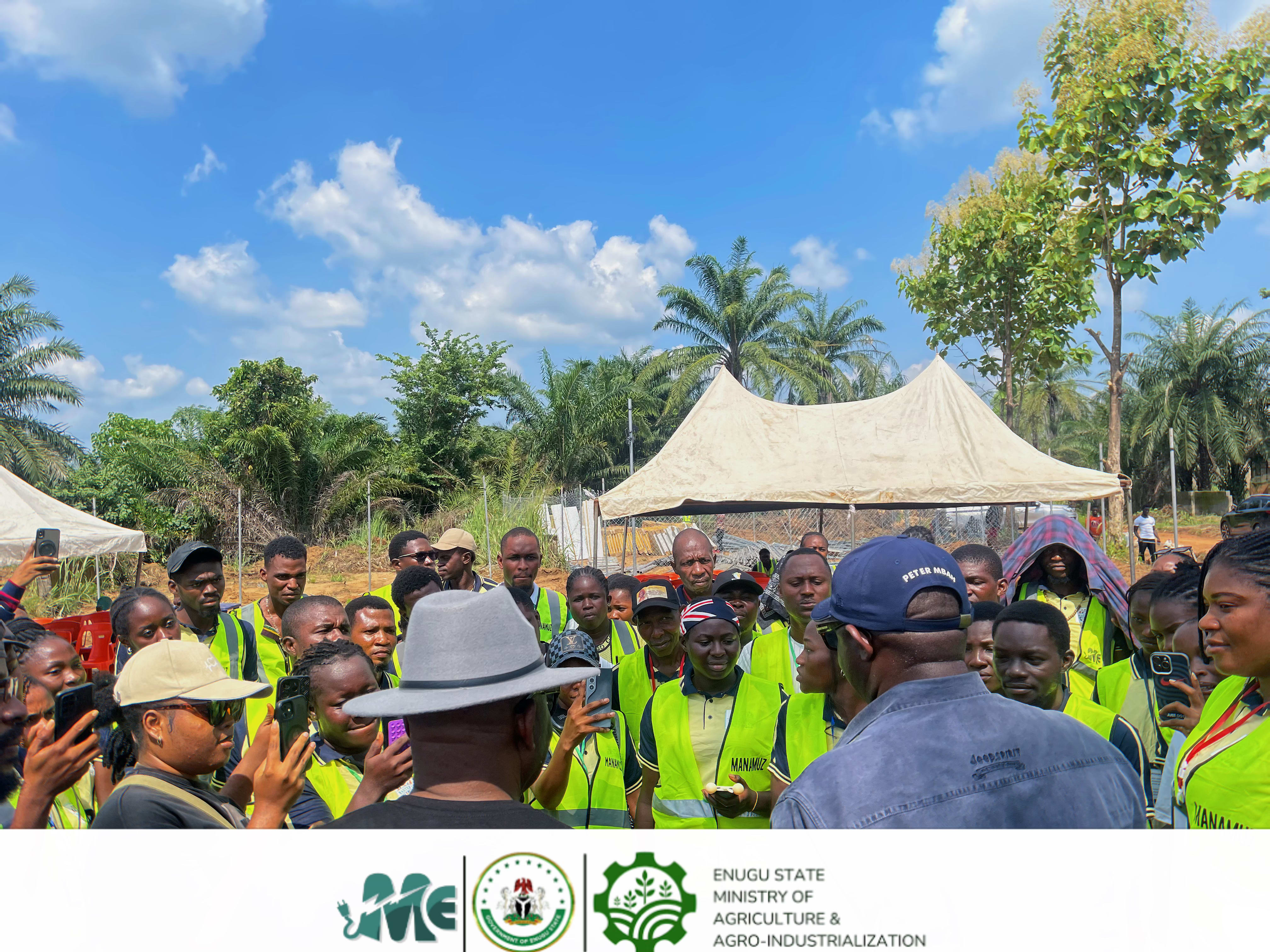 Rt. Hon. Toby Okechukwu, Engr. Charles Aliozo, and Hon. Commissioner Dr. Patrick Ubru during project site visit