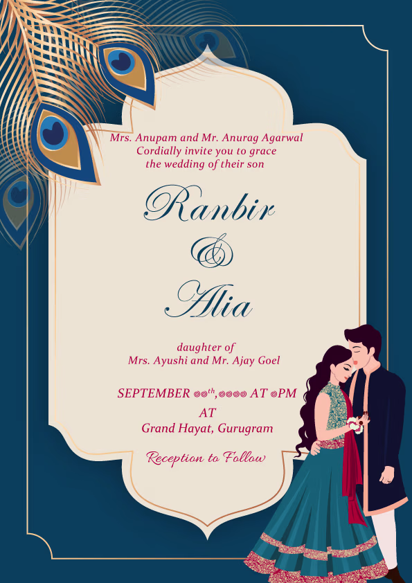 Hum Tum wedding invitation template