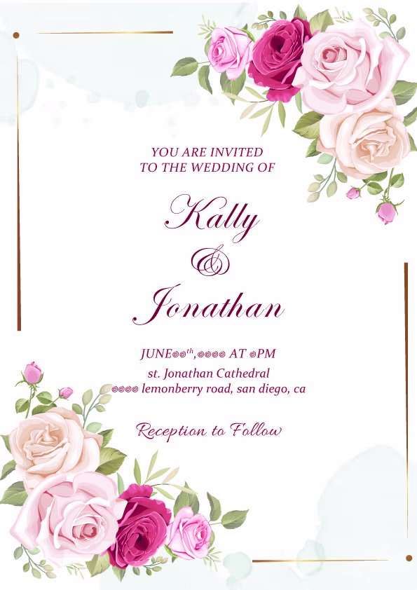 Rosabella wedding invitation template