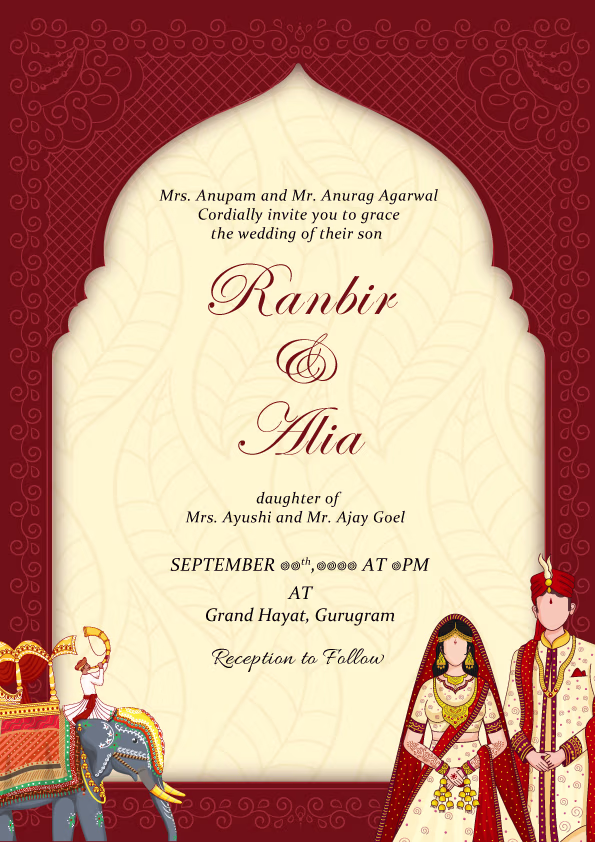 Band Baja Baraat wedding invitation template