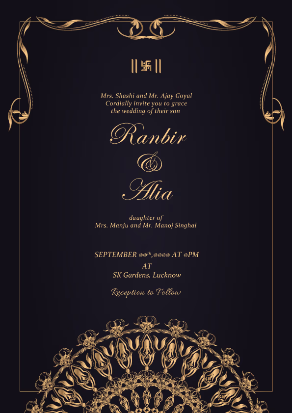 Din Shagna Da wedding invitation template