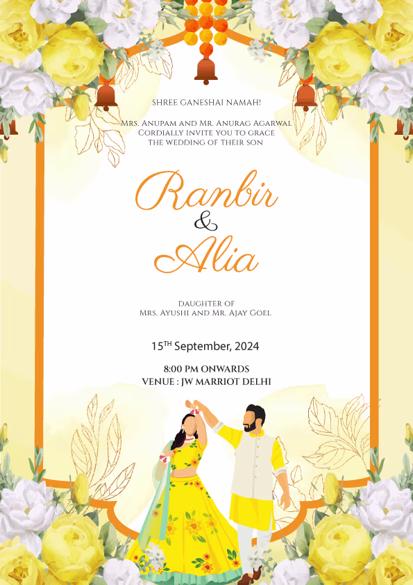Tum Mile wedding invitation template