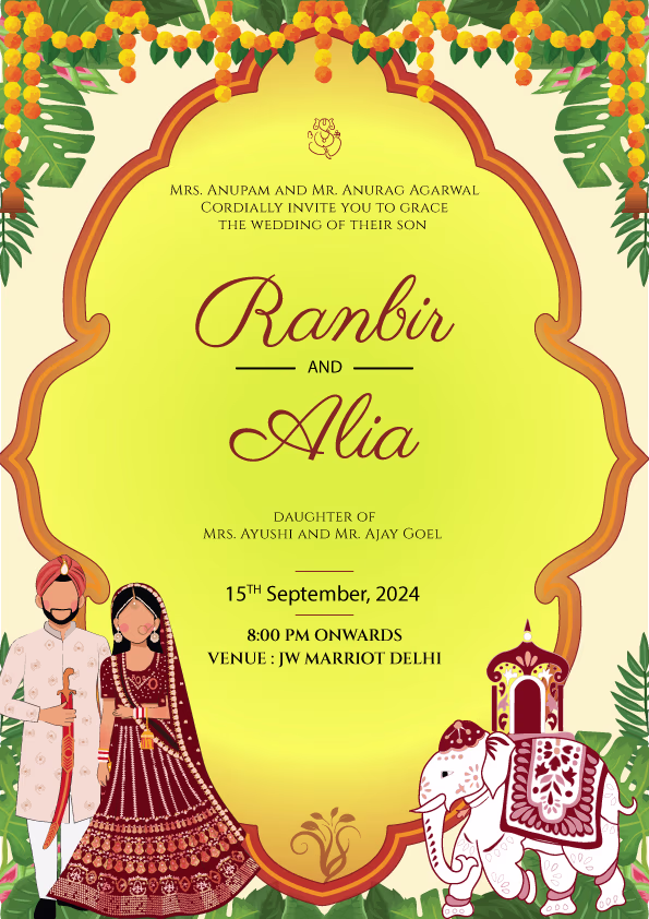 Rangrezaa wedding invitation template