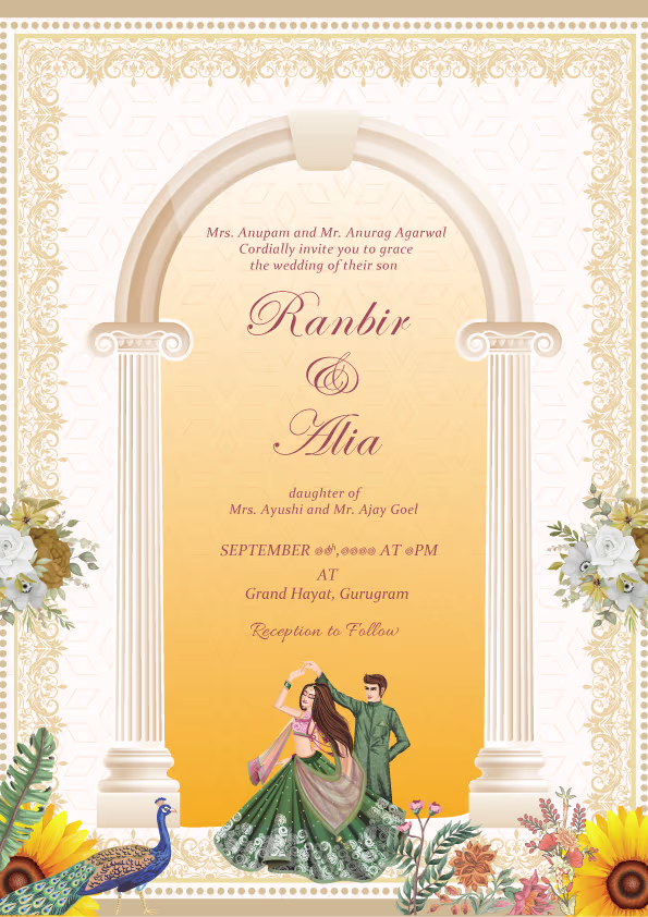 Raabta wedding invitation template