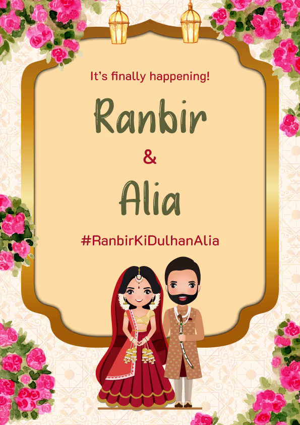 Golden Bond wedding invitation template