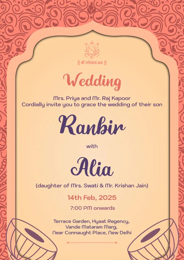 Wedding invitation sample 1