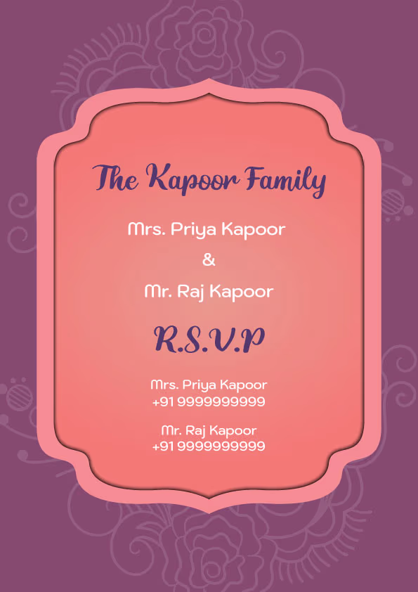 Peach Serenity wedding invitation template - Page 3