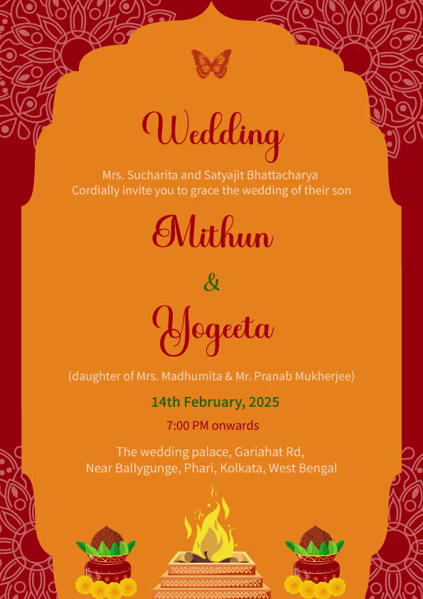 Laal Paar wedding invitation template - Page 2