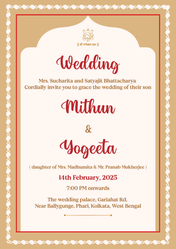 Shonali wedding invitation template - Page 2