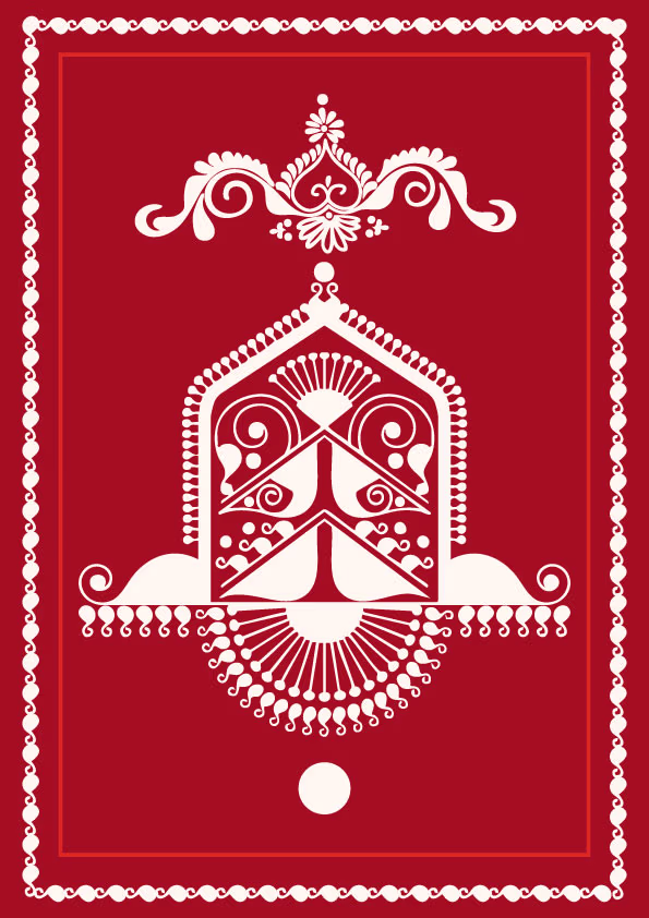 Alpona wedding invitation template