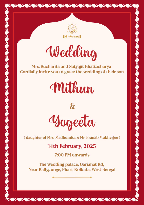 Alpona wedding invitation template - Page 2
