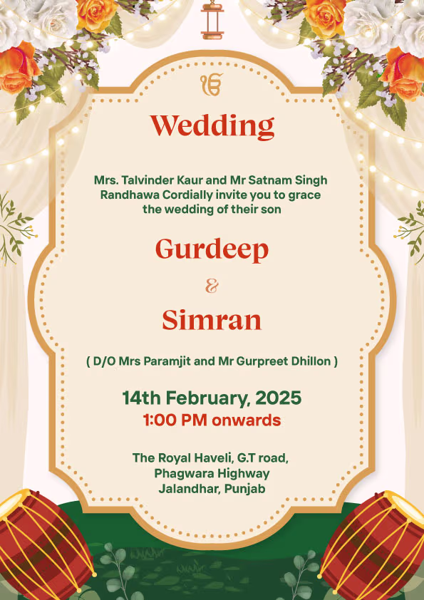 Maahi Ve wedding invitation template - Page 2
