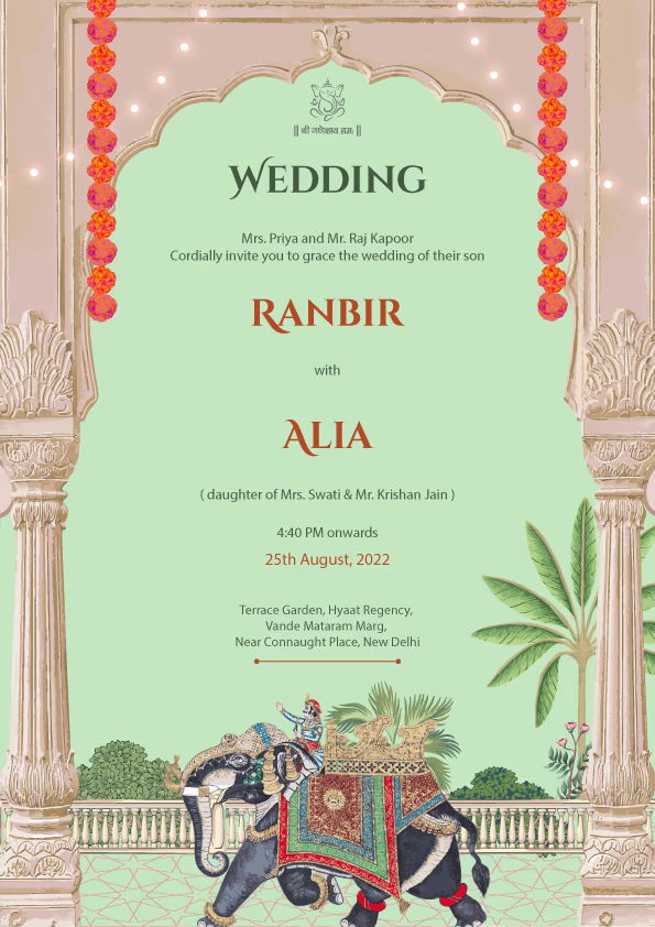 Maharaja-Maharani Paradise wedding invitation template - Page 2