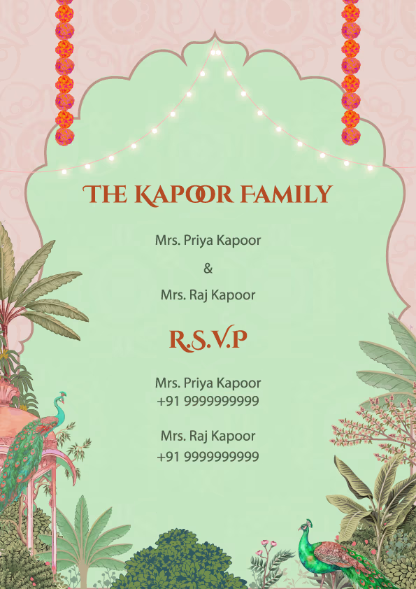 Maharaja-Maharani Paradise wedding invitation template - Page 3