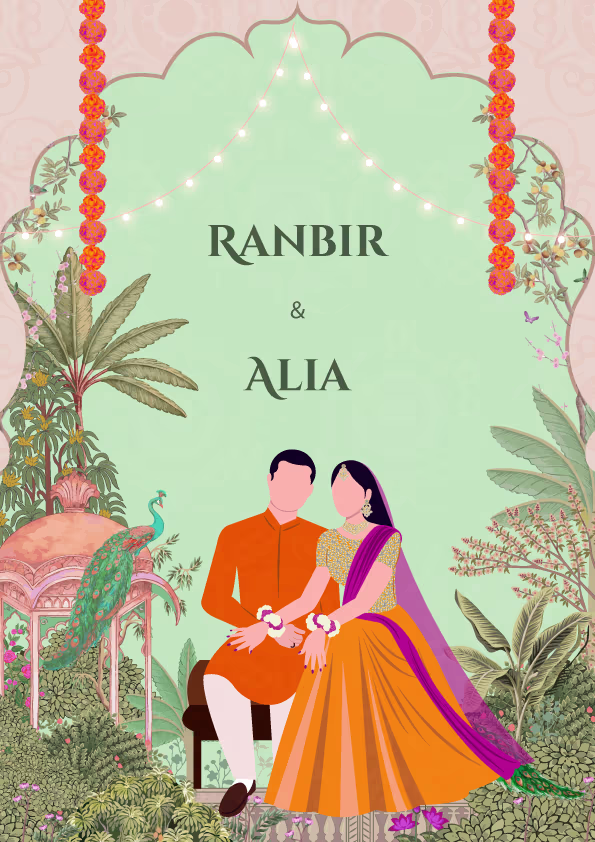 Maharaja-Maharani Paradise wedding invitation template