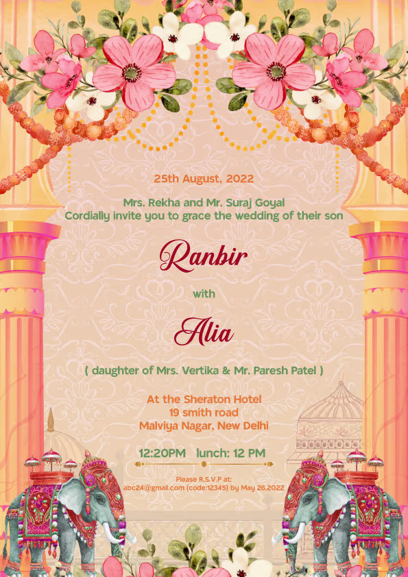 Phera Promise wedding invitation template - Page 2