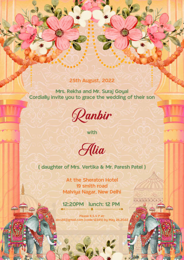 Phera Promise wedding invitation template - Page 2